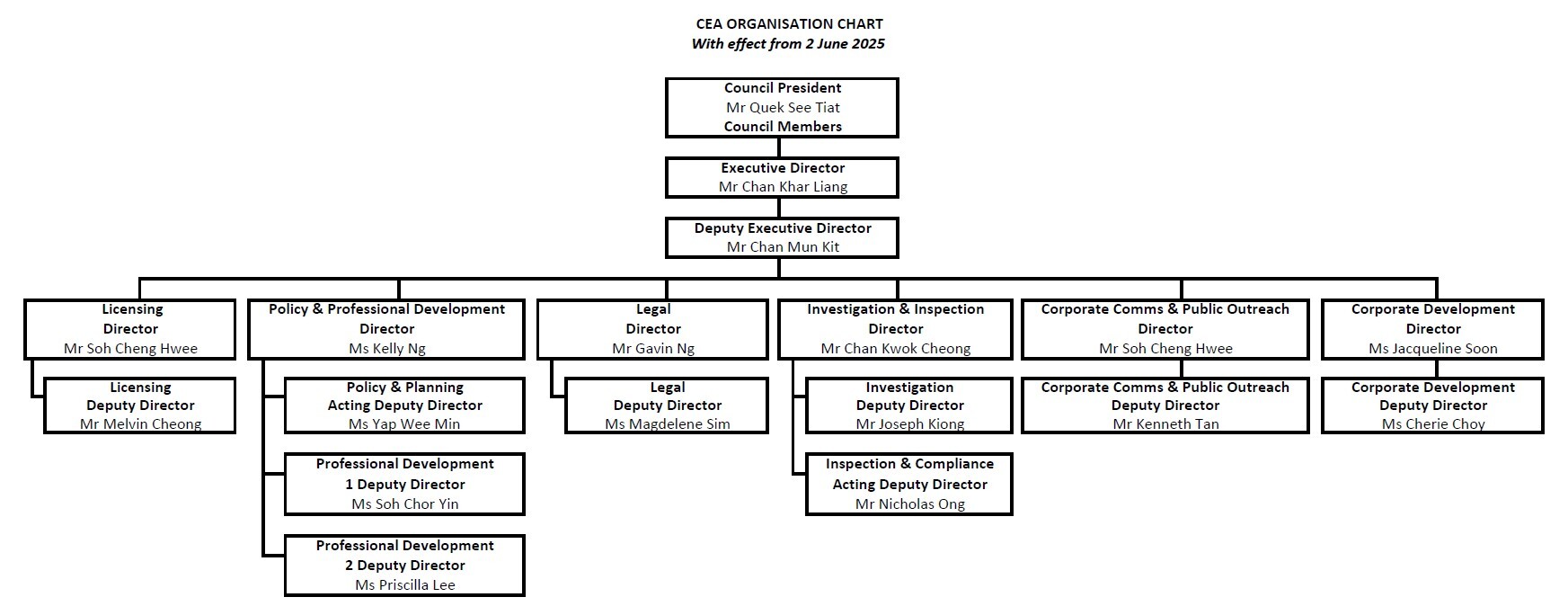 CEA&#39;s organisation structure
